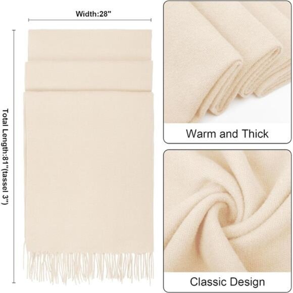 womens pashmina shawl wrap winter scarf soft warm long evening wedding party sto - Picture 2 of 7